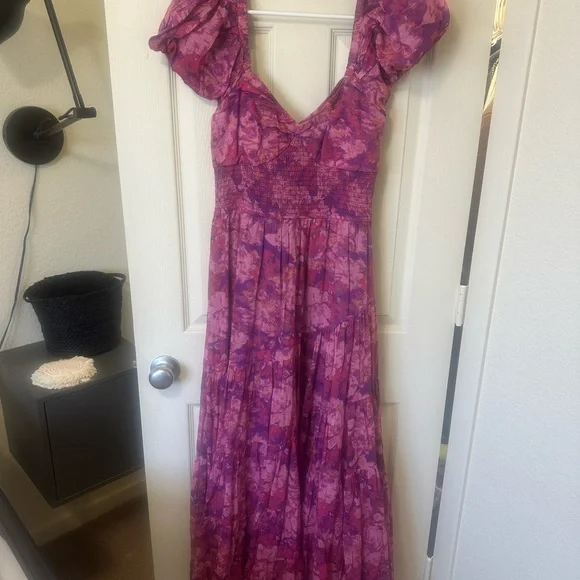 Free people Floral Pink Puff Sleeve Dress - Picture 2 of 3